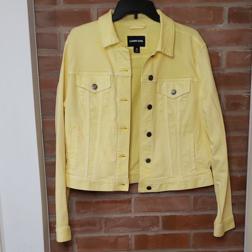 Lands' End Women's Pale Yellow Jean Jacket